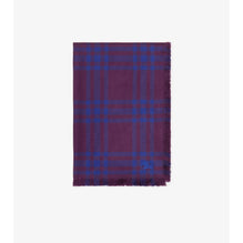Reversible Check Wool Silk Scarf - Pansy
