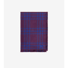 Reversible Check Wool Silk Scarf - Pansy