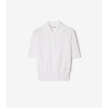 Cotton Blend Polo Shirt - Chalk