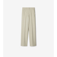 Cotton Blend Trousers - Plaster
