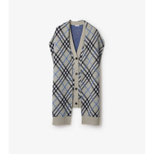 Check Wool Mohair Blend Cape - Lichen IP Check