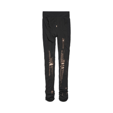 Destroyed Tights - Black/Light Beige