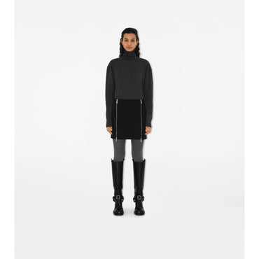 Quilted Nylon Mini Skirt - Black