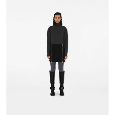 Quilted Nylon Mini Skirt - Black