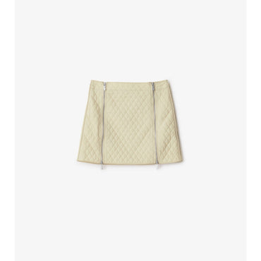 Quilted Nylon Mini Skirt - Plaster