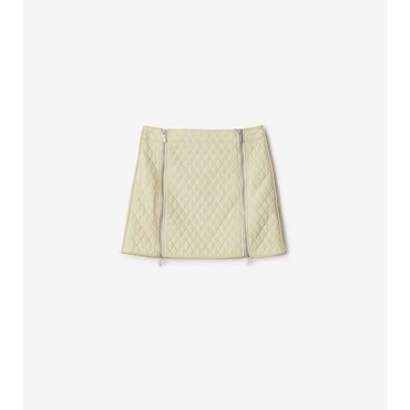 Quilted Nylon Mini Skirt - Plaster