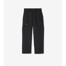 Cotton Blend Cargo Trousers - Black