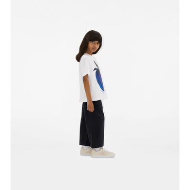 Cotton Blend Trousers - Black