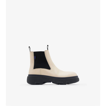 Leather Creeper Low Chelsea Boots - Plaster