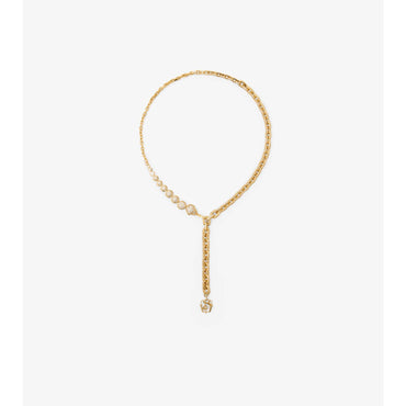 Shield Chain Necklace - Gold/Clear