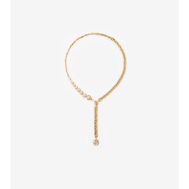 Shield Chain Necklace - Gold/Clear