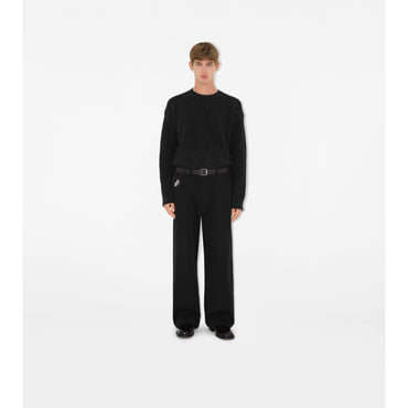Leather B Buckle Shield Belt - Black