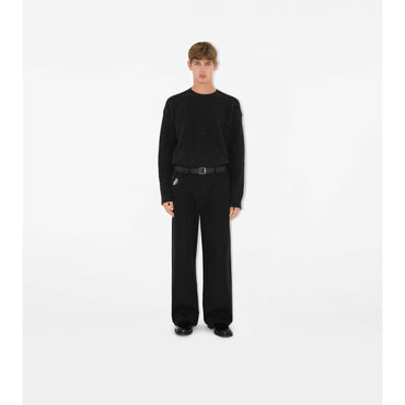 Leather B Buckle Shield Belt - Black