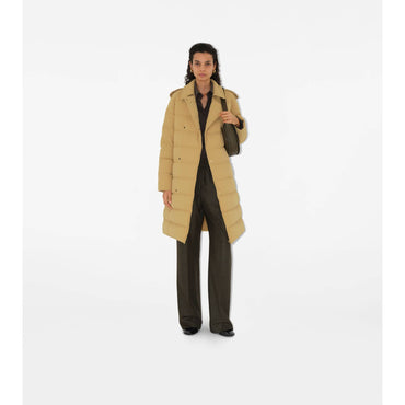 Mid-length Nylon Puffer Coat - Flax/Sand IP Check