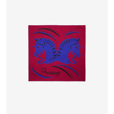 Mirrored Horse Silk Scarf - Cranberry