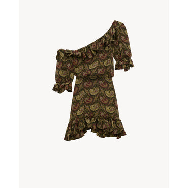 ROBE ALL OUVER DE PAISLEY - VERT BORDEAUX