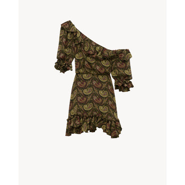 ROBE ALL OUVER DE PAISLEY - VERT BORDEAUX