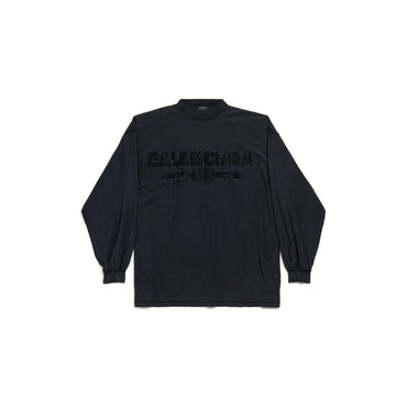 Inside Out L/S Large F T-Shirt - Faded Washed Black