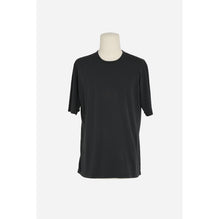 T Shirt Round Collar Manches Court - Noir Blanchi