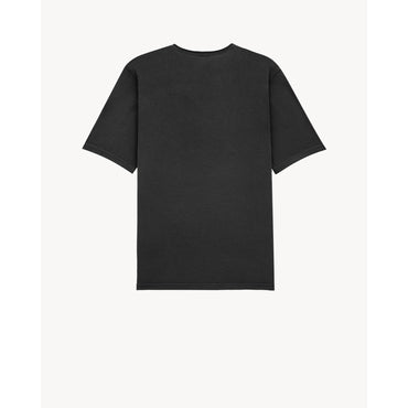 T Shirt Round Collar Manches Court - Noir Blanchi