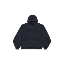 Large Fit Hoodie - Faded Washed Black