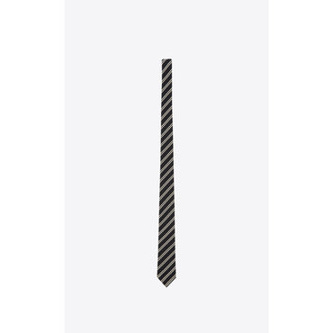 Double Stripe Tie - Black/Ivory