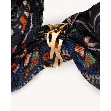 CLASSIC TWILL PAISLEY SCRUNCHI - DK BLUEBER/NERO/NERO