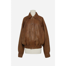 Blouson Petit Col Nappa - Marron Glace/Vigogne