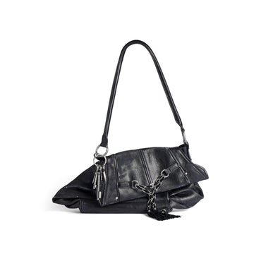 Broken Bag Chain Knot Clutch - Black