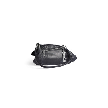 Broken Bag Chain Knot Clutch - Black