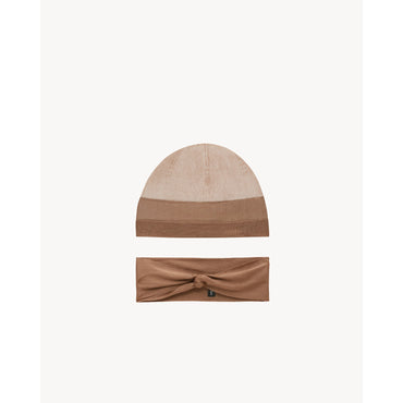SET A BEANIE HEADBAND AND CHO - ALMOND