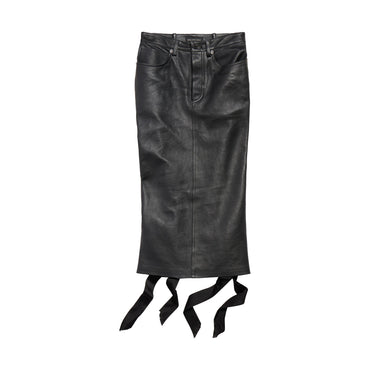 Laced Up Backless Skirt - Black