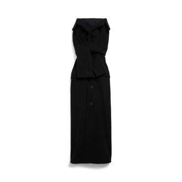 Coat Bustier Dress - Black