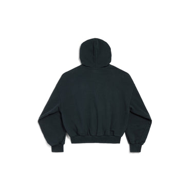 Small Fit Zip-Up Hoodie - Faded Black
