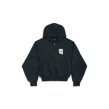 Small Fit Zip-Up Hoodie - Faded Black