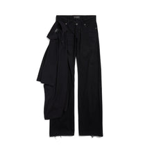 Layered Low-Waist Fitted Pants - Black