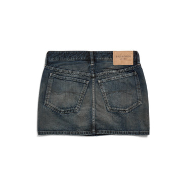 Low Waist Mini Skirt - Dirty Dark Blue