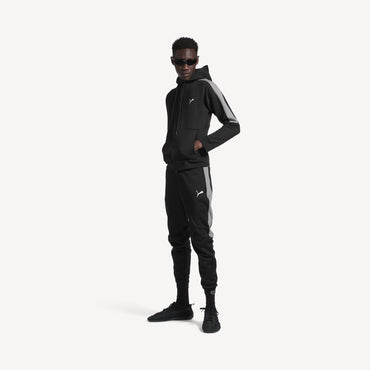 Hooded Tracksuit Jacket - Black/Dark Heathr Gr