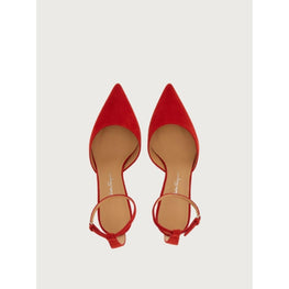 Ankle Strap Pumps Shoe - Lipstick Red