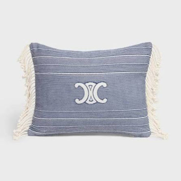 Coussin Plage Triomphe - Offwhite/Navy