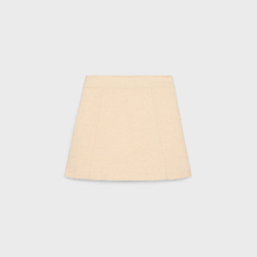 Mini Jupe Poches Brodees Natte Bouclette - Vanilla