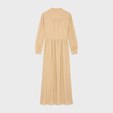 Dress Lavalliere Basse V. Long. Mat Brillant Damier Triomphe Robe - Chardonnay
