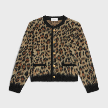 Veste Cardigan Mohair Brosse Animalier - Leopard