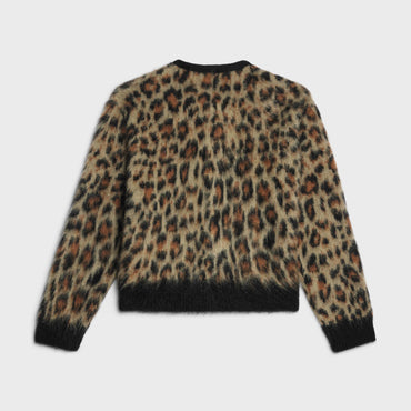 Veste Cardigan Mohair Brosse Animalier - Leopard