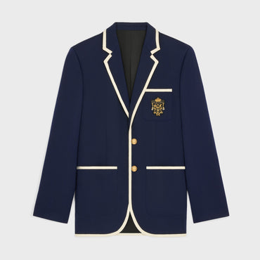Veste Classique Tressee Blason Diagonal Wool - Ink