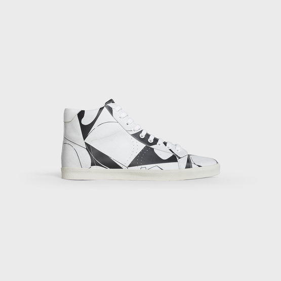 Men Mid Lace Up Sneaker (Perforate - Black/White