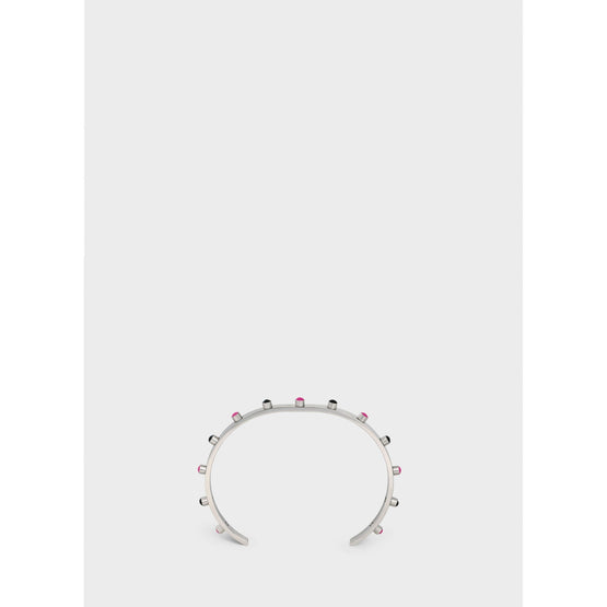 Women Technicolor Studs Bracelet - Black/Hot Pink