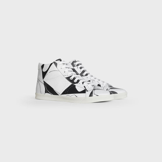 Men Mid Lace Up Sneaker (Perforate - Black/White