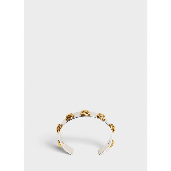 Women Celine Stud Bicolor Bangle - Gold/Silver