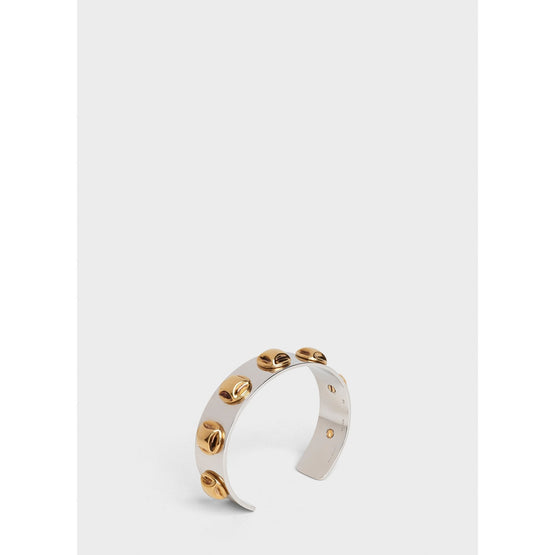 Women Celine Stud Bicolor Bangle - Gold/Silver